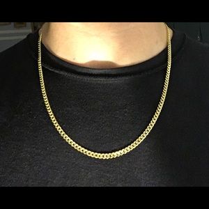 Gold Chain Vermeil Cuban 22in 4mm .925 Italy